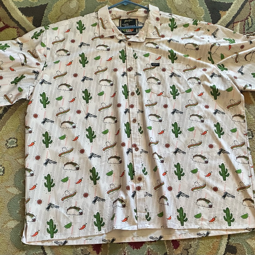 Tasso Elba Men's White Western Print Short-Sleeve Shirt